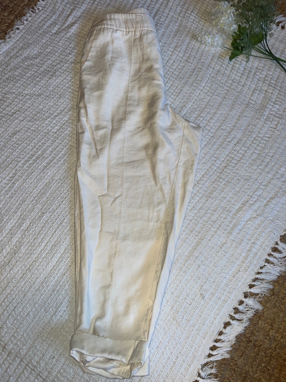 A NEW Day PLUS SIZE cream rayon Pants trouser w/pockets tag says sz 17 - Picture 3 of 7